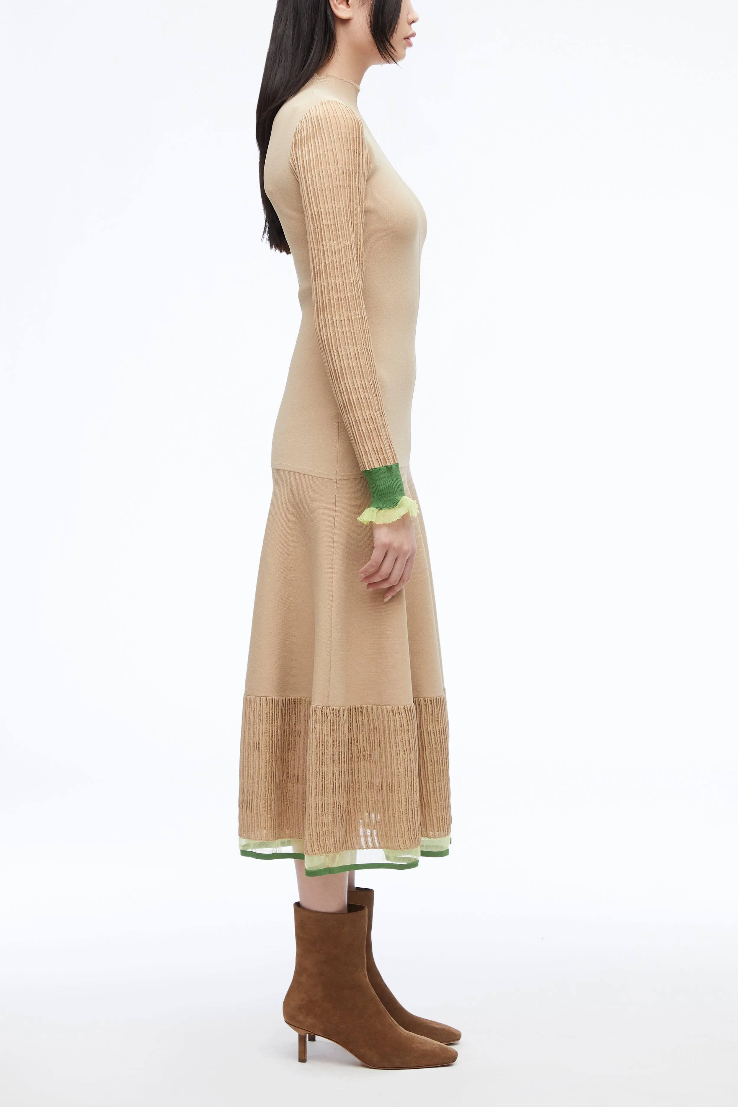 Micro Rib Ottoman Midi Dress