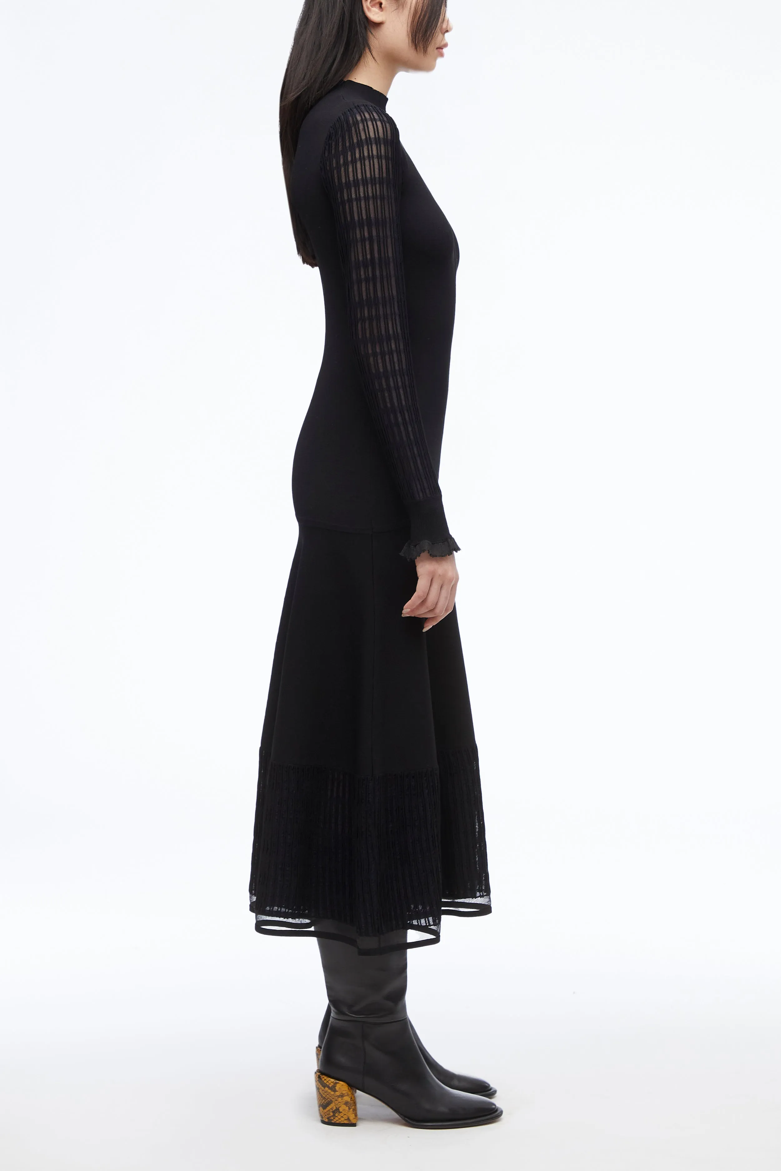 Micro Rib Ottoman Midi Dress