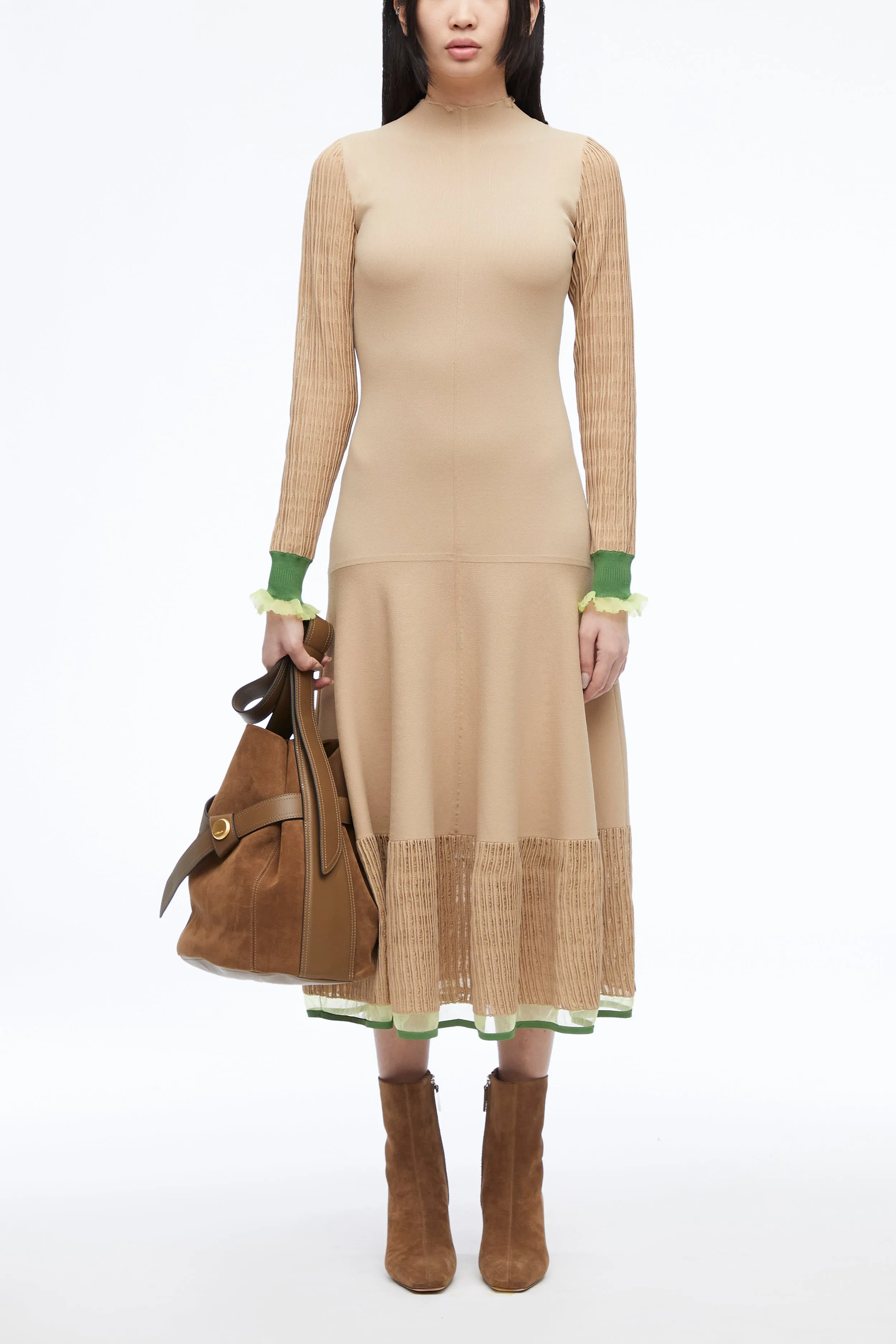 Micro Rib Ottoman Midi Dress