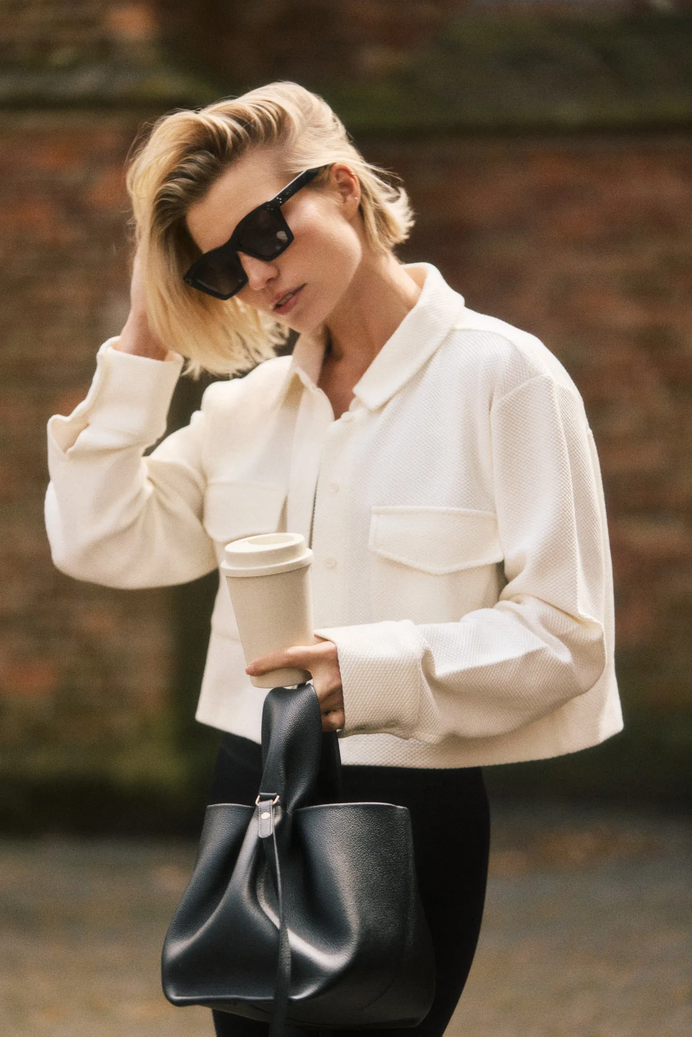 MOON CLASSIC short blouse - Marshmellow