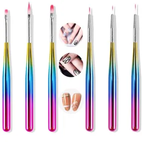 Nail Art Design Brushes - Rainbow Set 3pcs