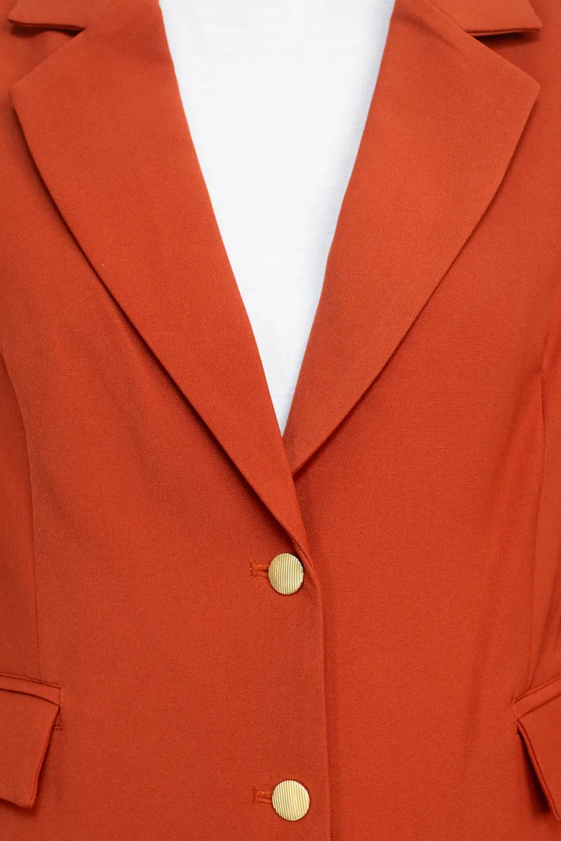 Nanette Nanette Lepore notched collar long sleeve two button closure twill jacket with bi-stretch straight pant
