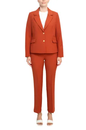Nanette Nanette Lepore notched collar long sleeve two button closure twill jacket with bi-stretch straight pant