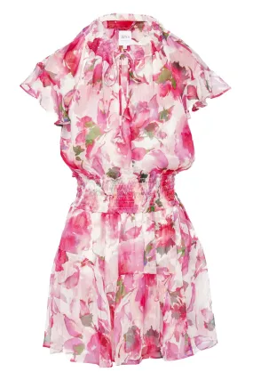 Natalia Garden Fuchsia Ruffled Mini Dress