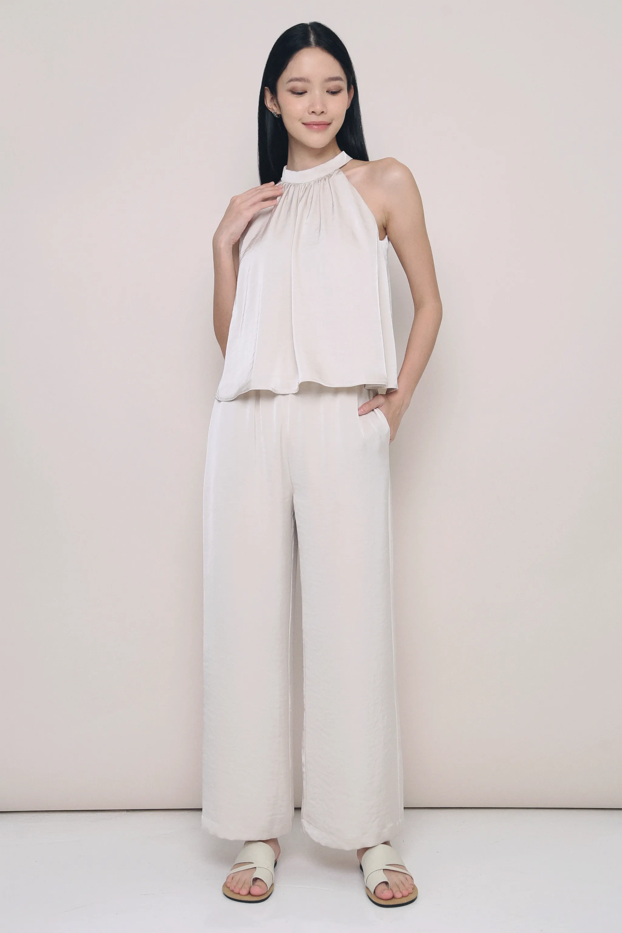 Petite Daydreamer Wide Leg Pants Pearl