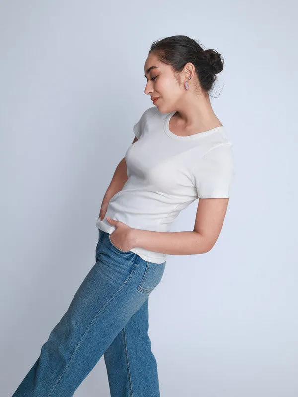 Ribbed Casual T-shirt