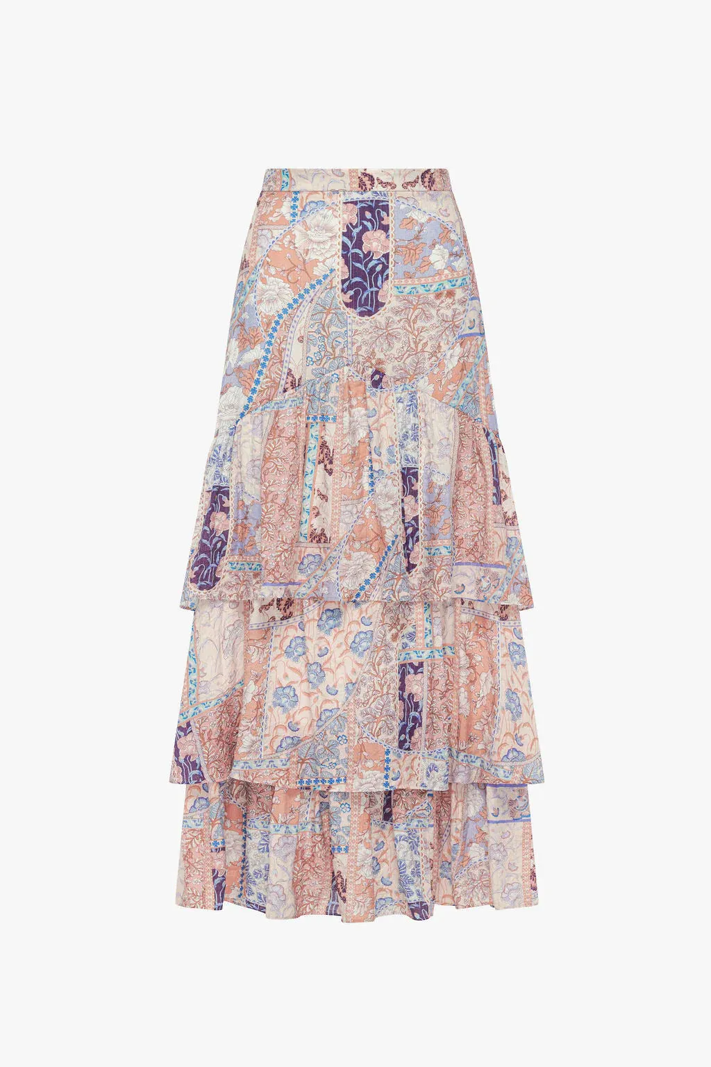 Ruffles Skirt- Patchwork Coral