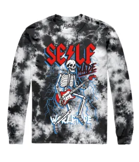 SKELETON ROCKSTAR TIE DYE LONG SLEEVE TEE