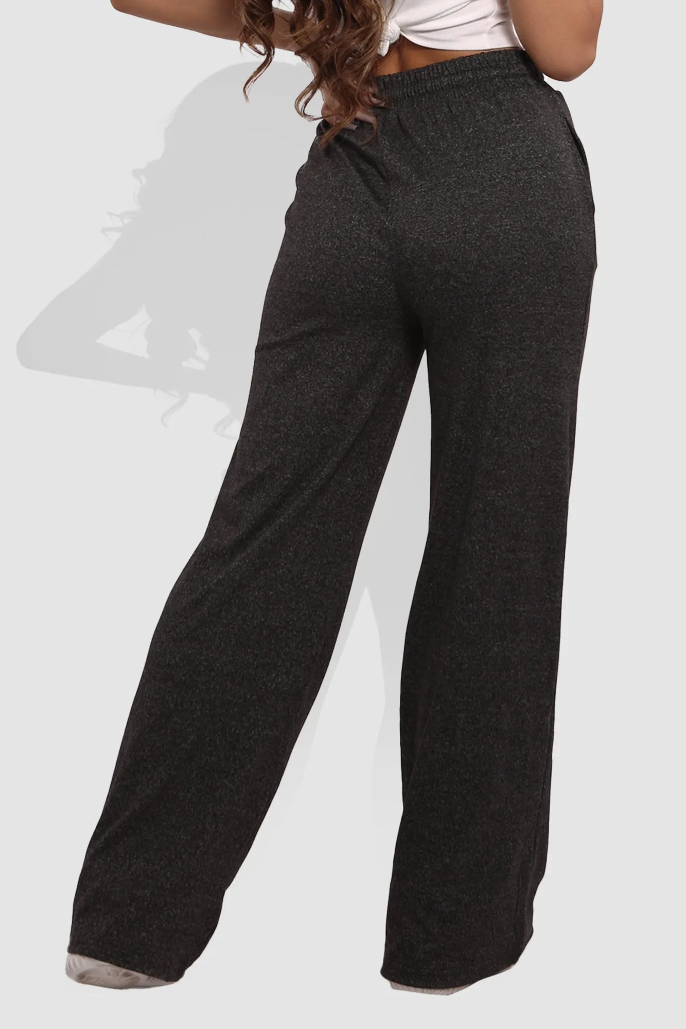 Soft Brushed Classic Drawstring Straight Leg Sweatpants - Charcoal