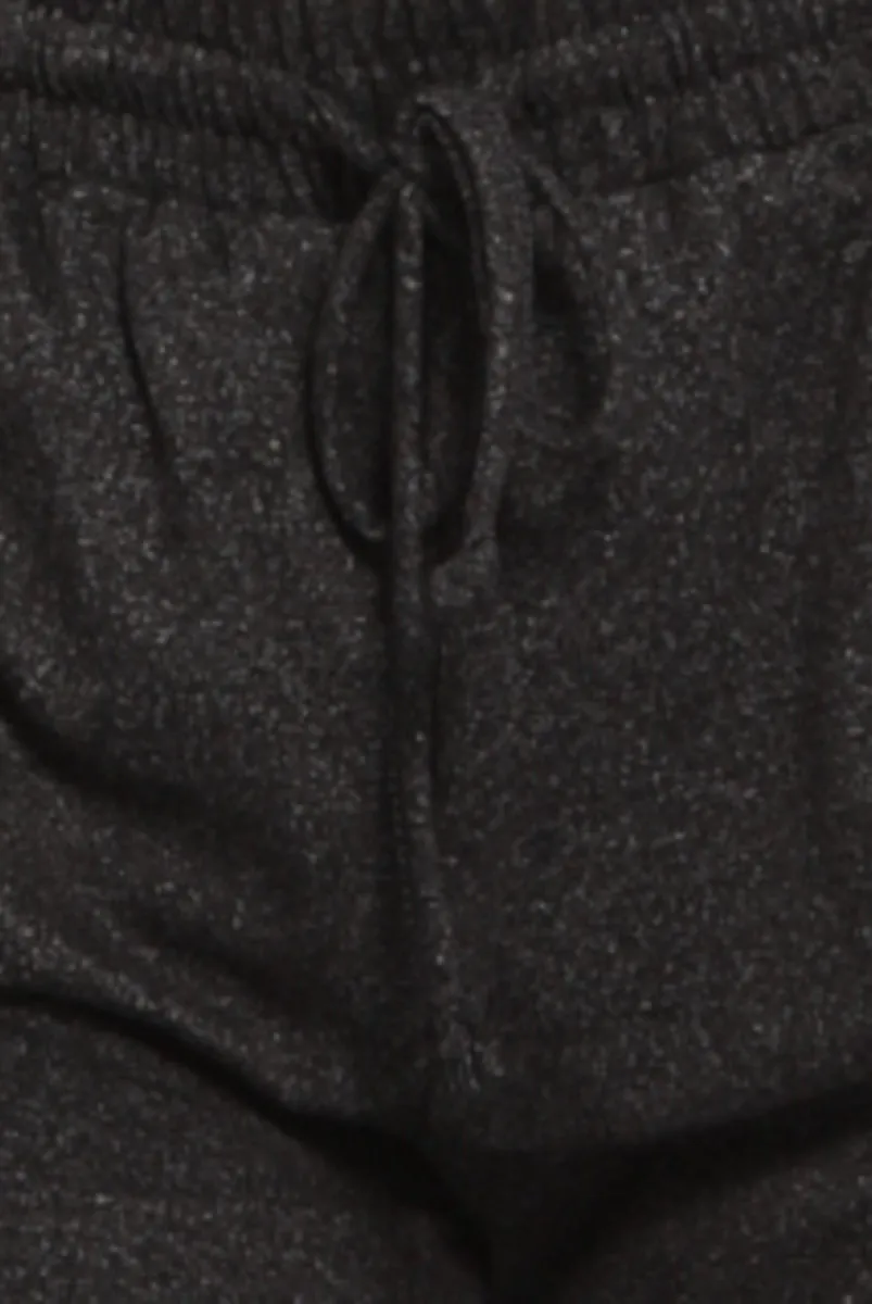 Soft Brushed Classic Drawstring Straight Leg Sweatpants - Charcoal
