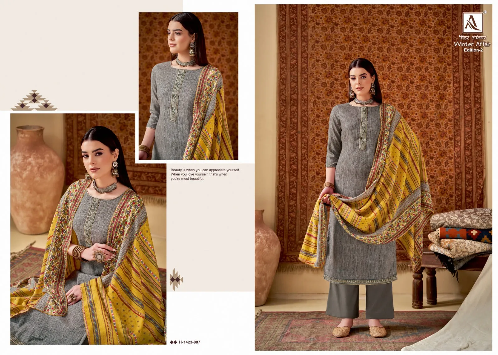 Winter Affair-2 Woolen printed and embroidery Salwar Suits By Alok Suit