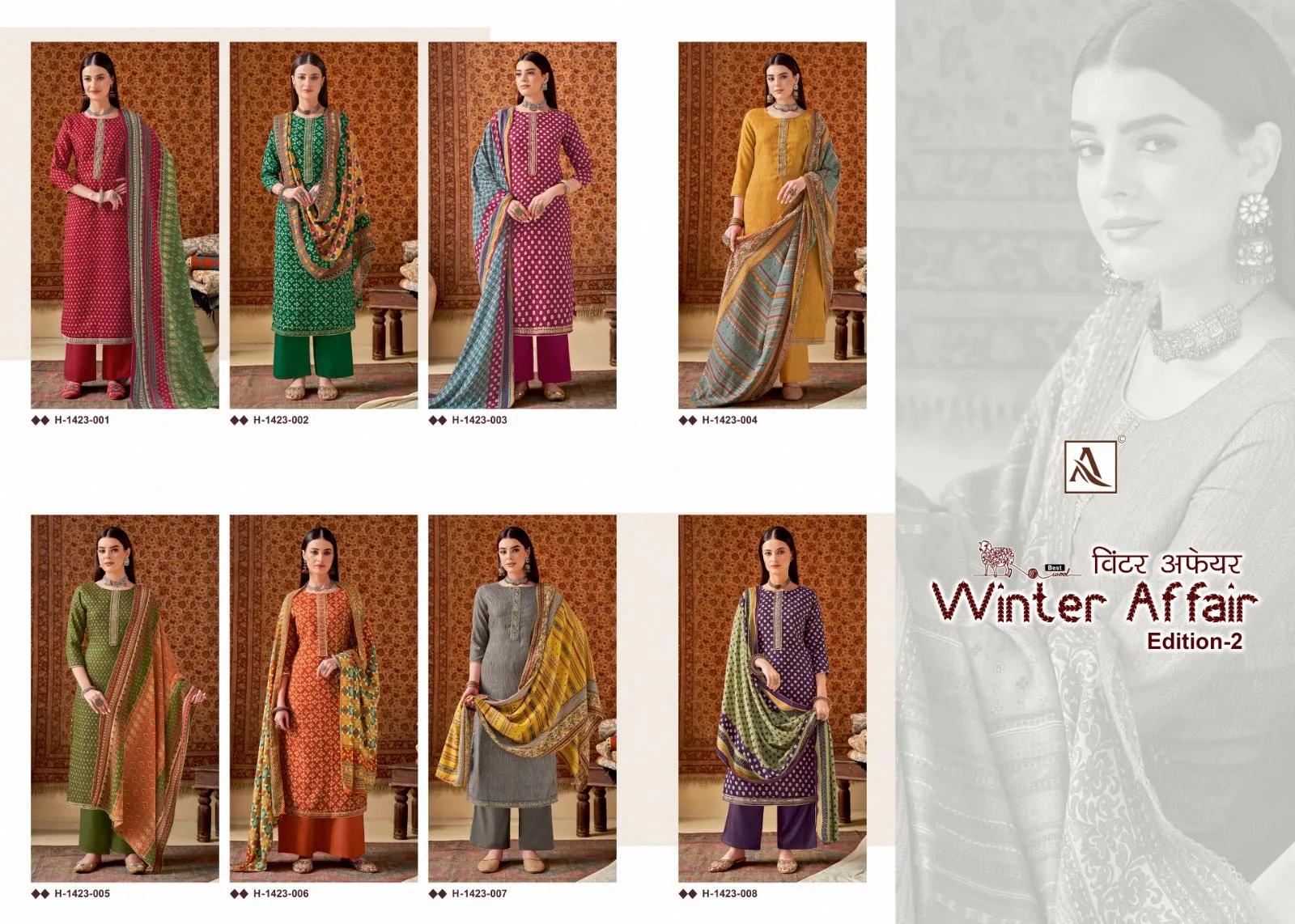Winter Affair-2 Woolen printed and embroidery Salwar Suits By Alok Suit