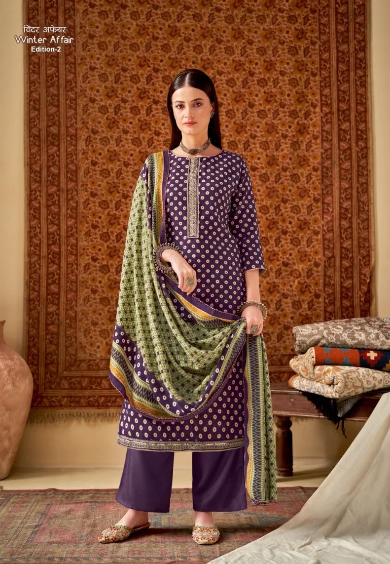 Winter Affair-2 Woolen printed and embroidery Salwar Suits By Alok Suit