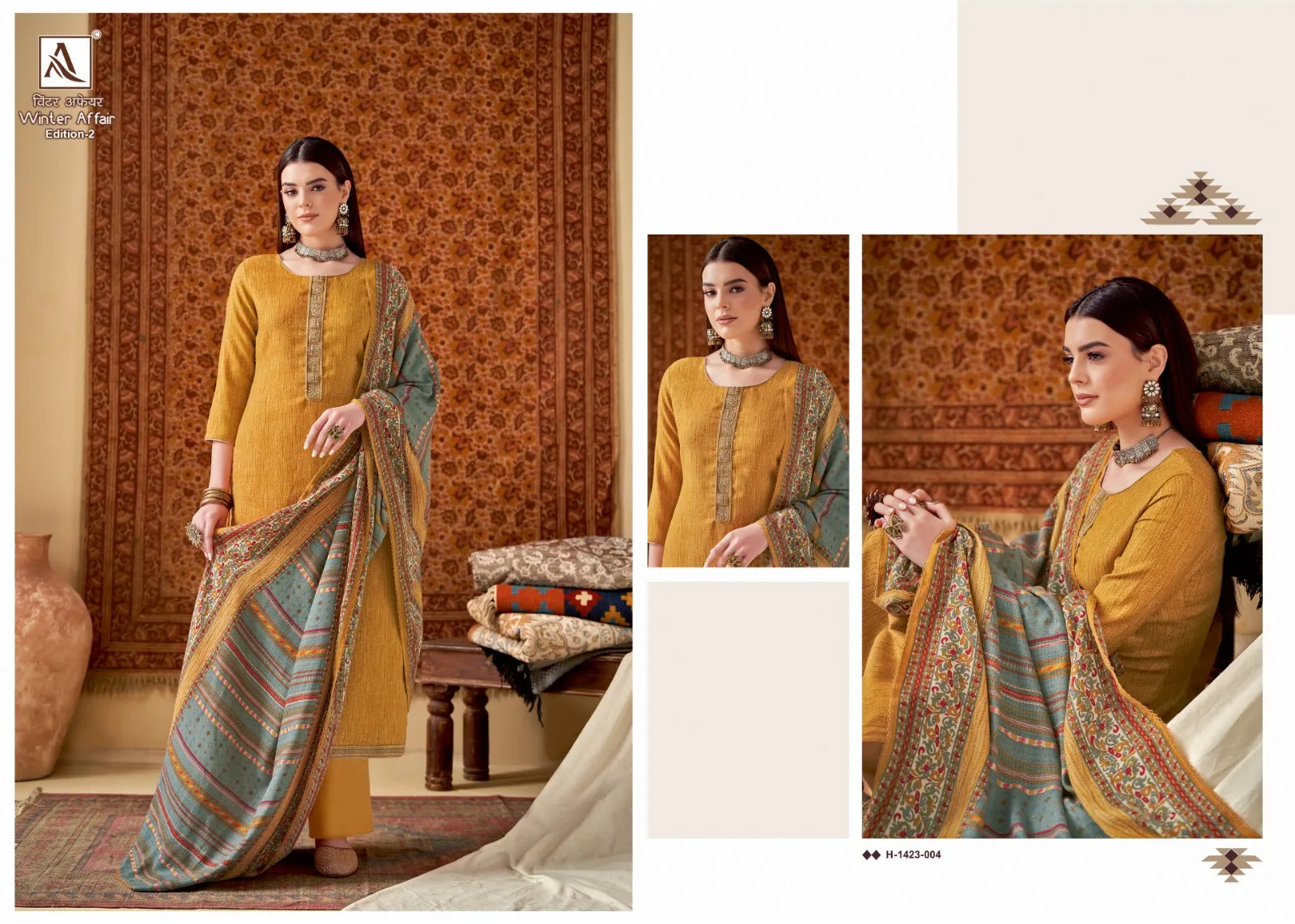 Winter Affair-2 Woolen printed and embroidery Salwar Suits By Alok Suit