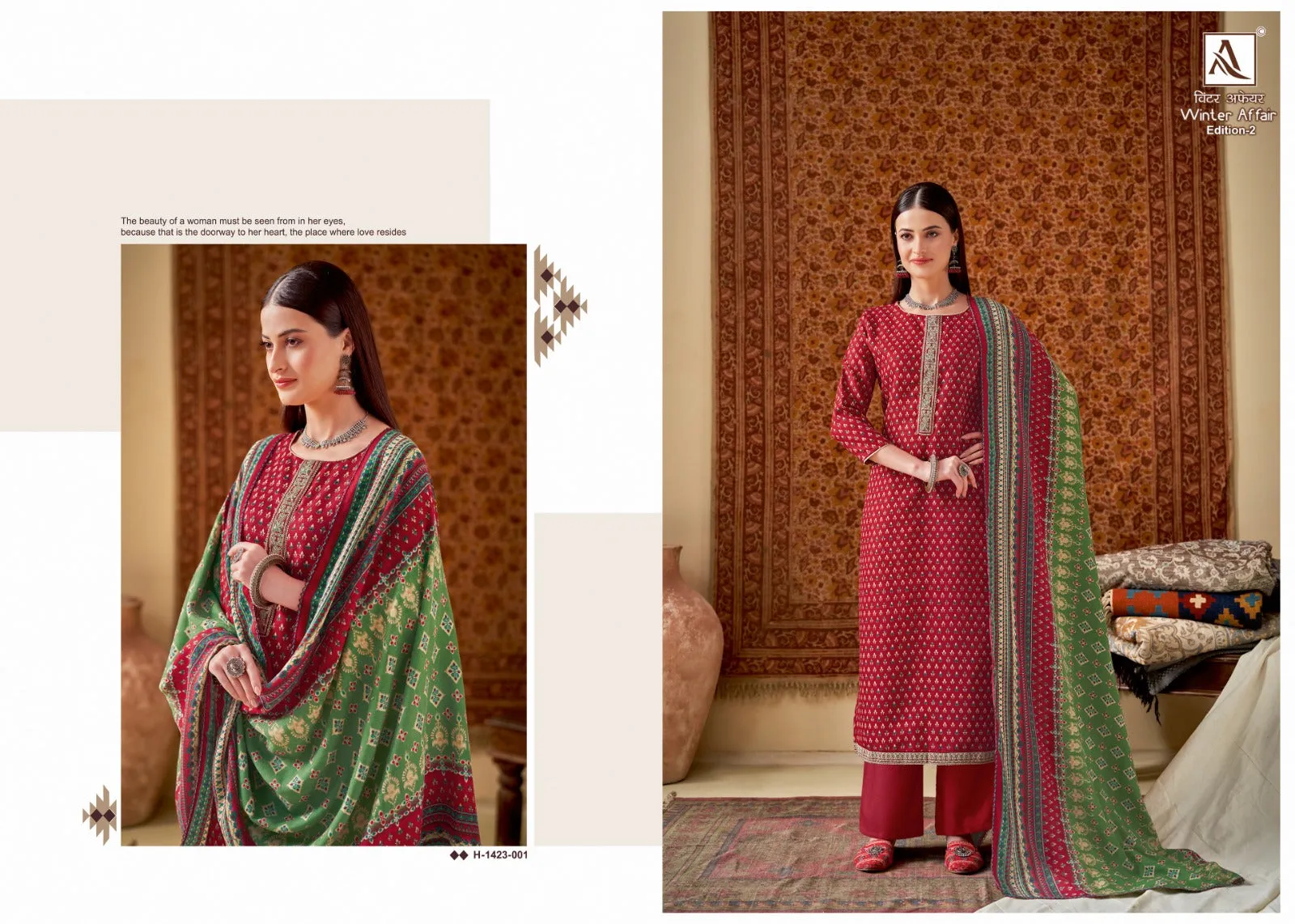 Winter Affair-2 Woolen printed and embroidery Salwar Suits By Alok Suit