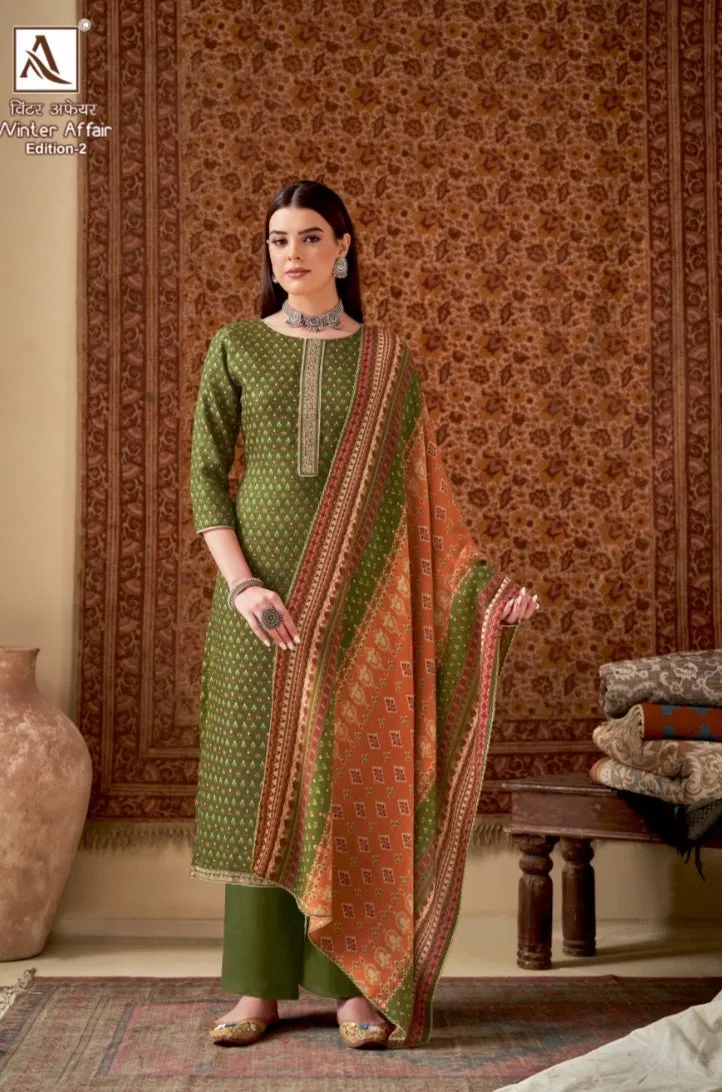 Winter Affair-2 Woolen printed and embroidery Salwar Suits By Alok Suit