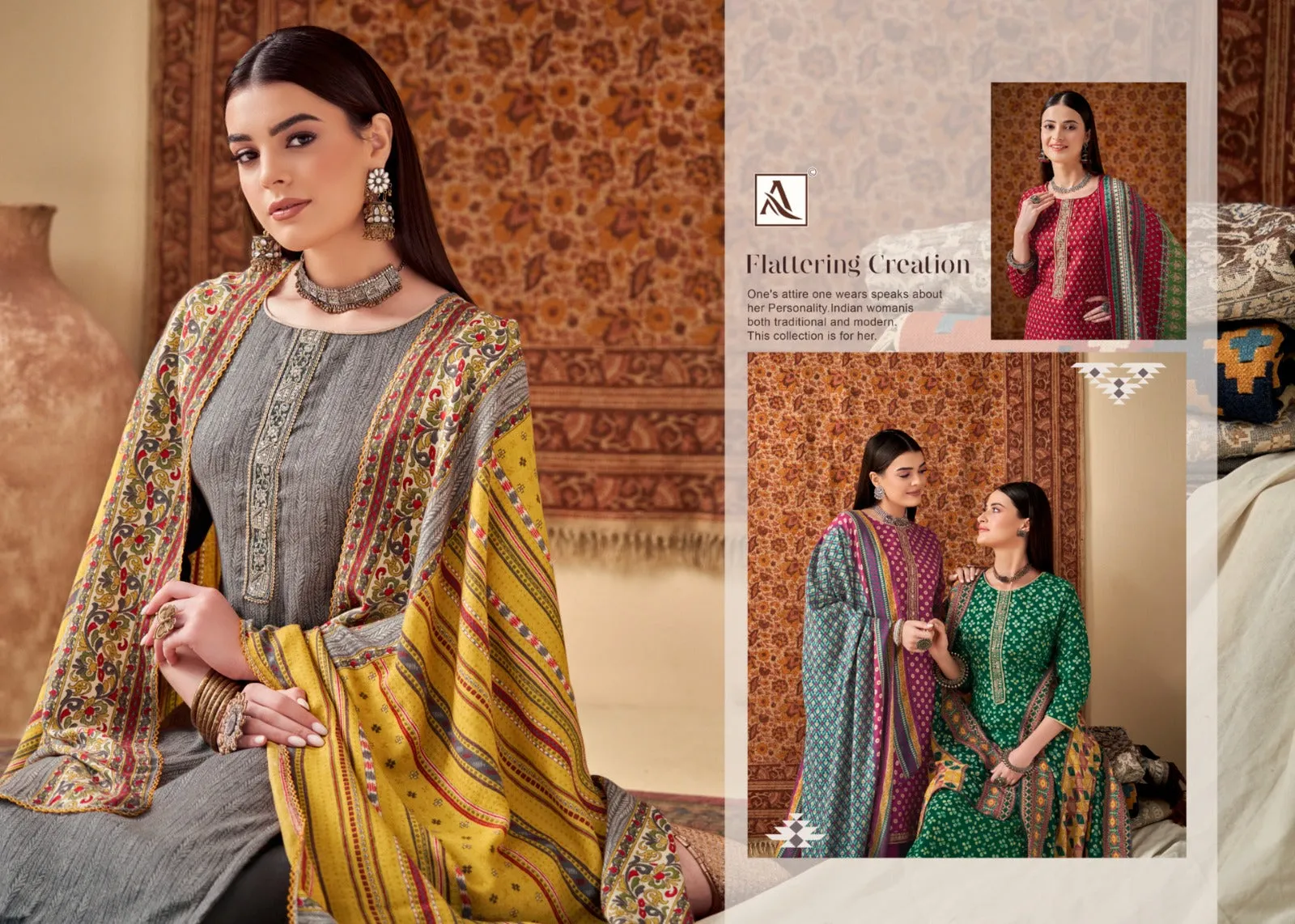 Winter Affair-2 Woolen printed and embroidery Salwar Suits By Alok Suit