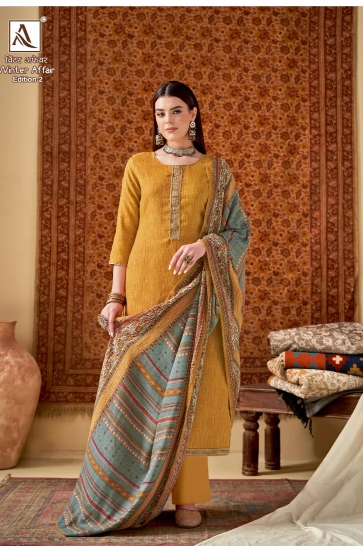Winter Affair-2 Woolen printed and embroidery Salwar Suits By Alok Suit